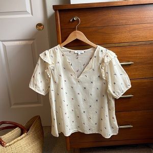 Madewell Cream Flowy Blouse